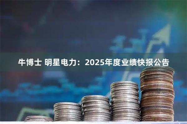 牛博士 明星电力：2025年度业绩快报公告